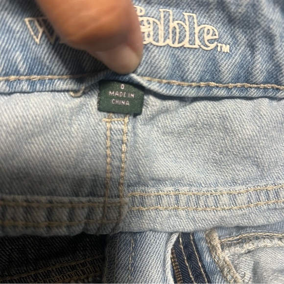 Wild Fable Women's Size 0 Patchwork Denim Mini Skirt Colorblock Medium Wash EUC - Picture 5 of 9